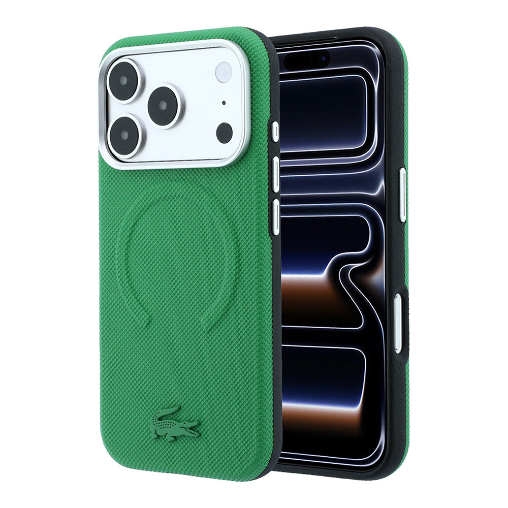 Apple iPhone 18 Pro Max Kılıf Lacoste Orjinal Lisanslı M-safe Şarj Özellikli Halka Tasarımlı Petit Pike Metal Logolu Kapak