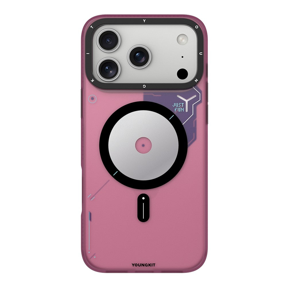 Apple iPhone 18 Pro Max Kılıf M-safe Şarj Özellikli Disk Desenli Youngkit Disc Battle Kapak