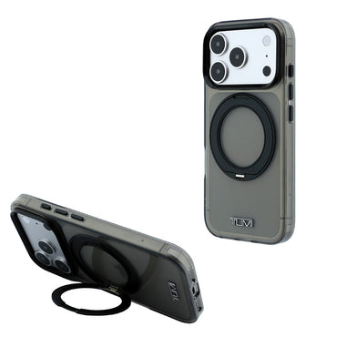 Apple iPhone 18 Pro Max Kılıf TUMI Orjinal Lisanslı M-safe Şarj Özellikli 360 Derece Dönebilen Standlı Transparan Kapak