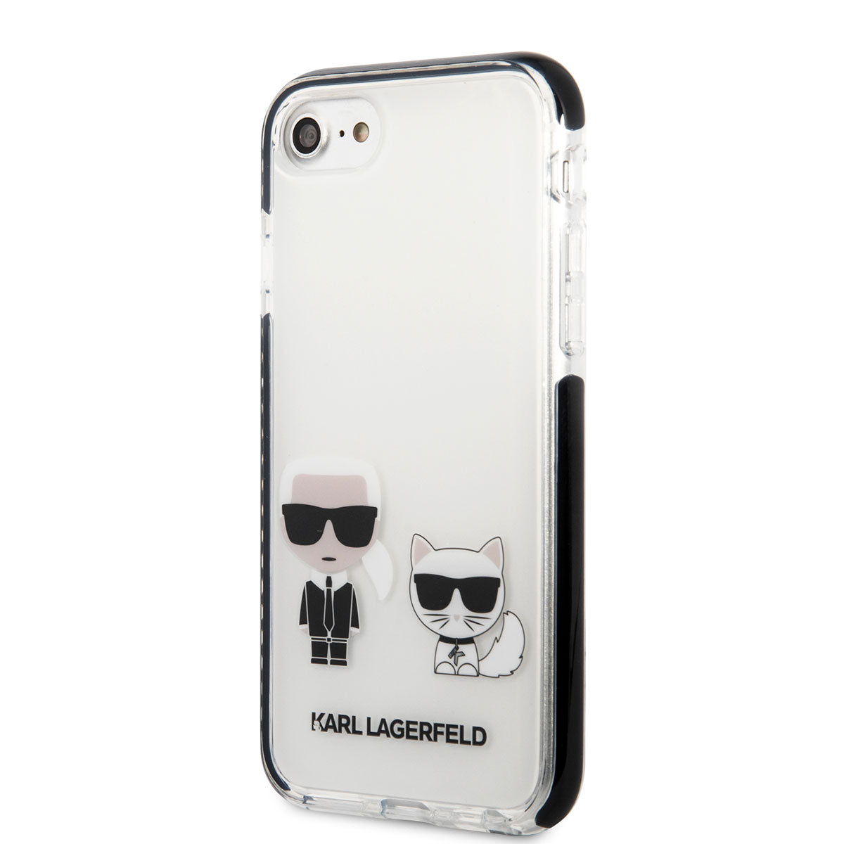 Apple iPhone 8 Case Karl Lagerfeld Black Edges Silicone K&C Design Cover White
