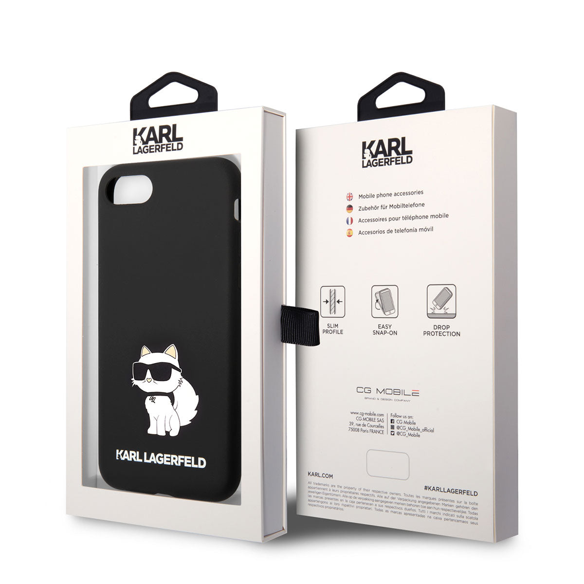 Apple iPhone 8 Case Karl Lagerfeld Silicone Choupette Design Cover Black