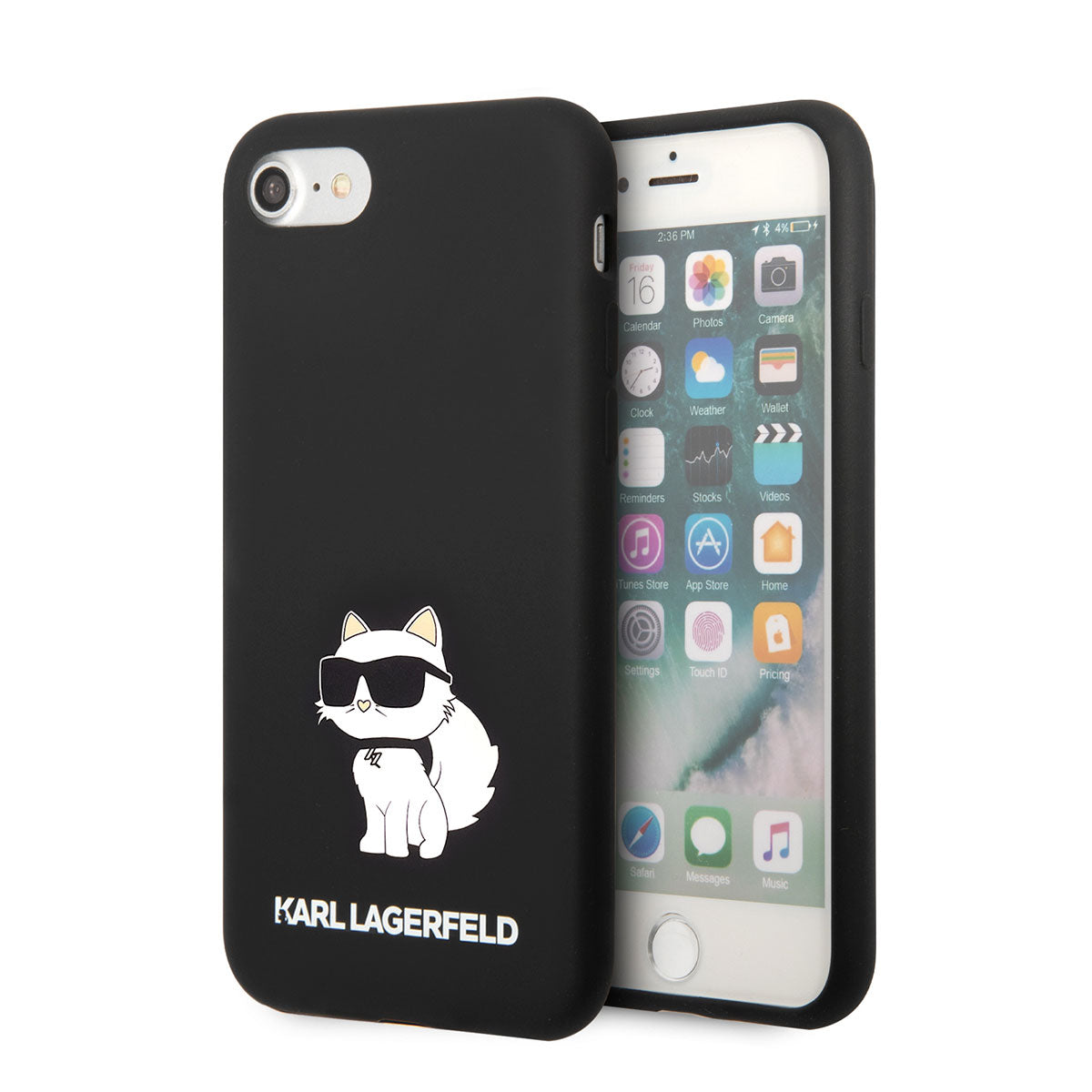 Apple iPhone 8 Case Karl Lagerfeld Silicone Choupette Design Cover Black