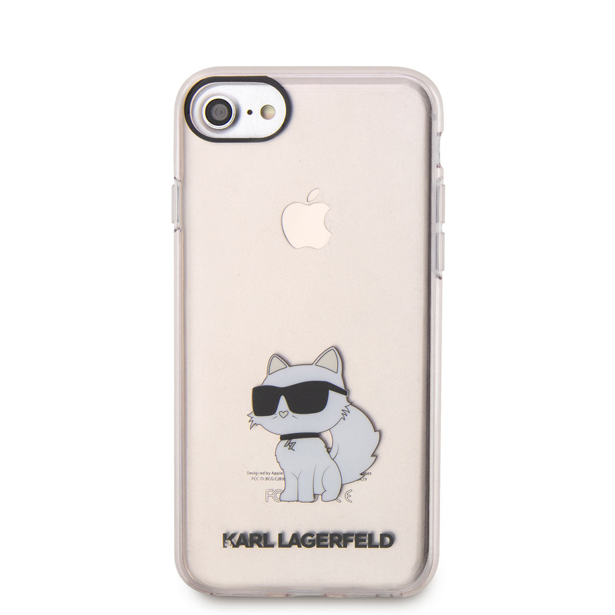 Apple iPhone 8 Case Karl Lagerfeld Transparent Choupette Design Cover Pink