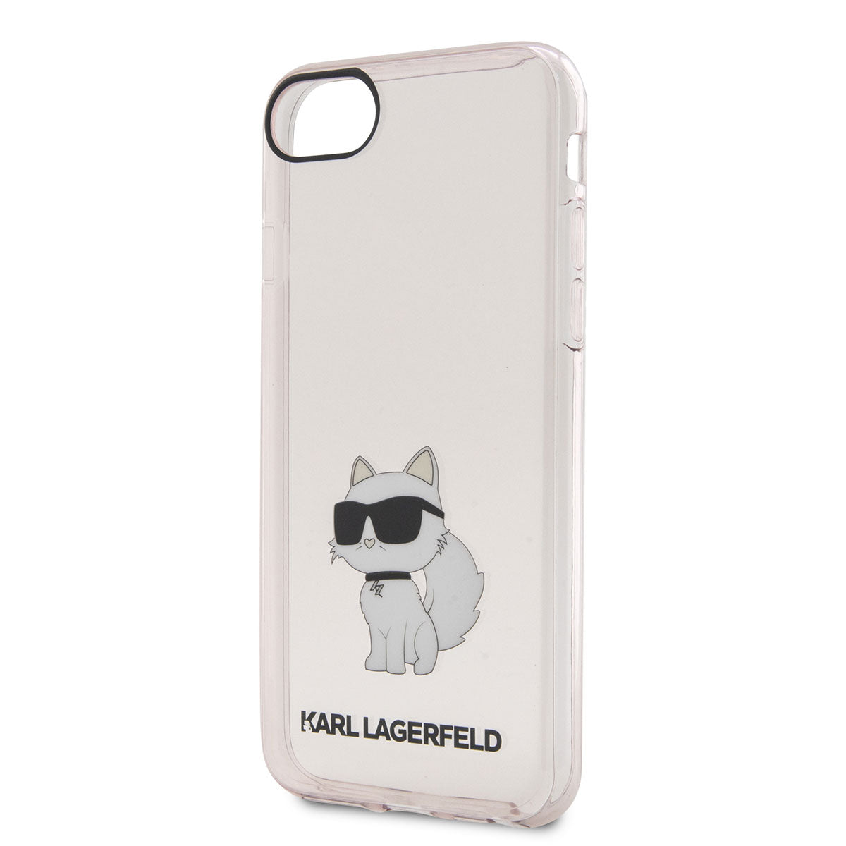 Apple iPhone 8 Case Karl Lagerfeld Transparent Choupette Design Cover Pink