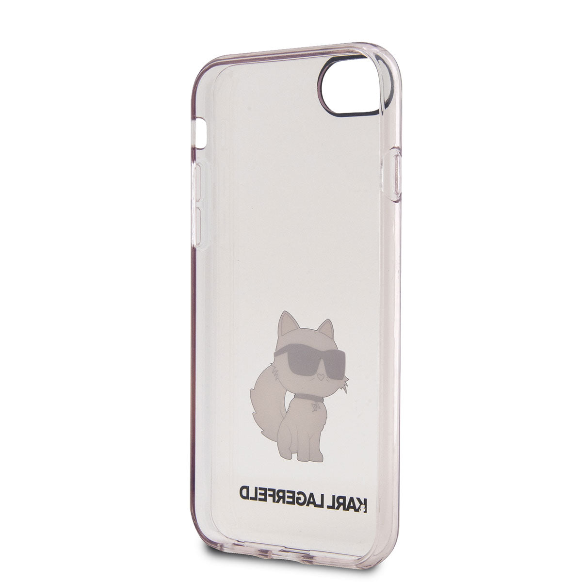 Apple iPhone 8 Case Karl Lagerfeld Transparent Choupette Design Cover Pink