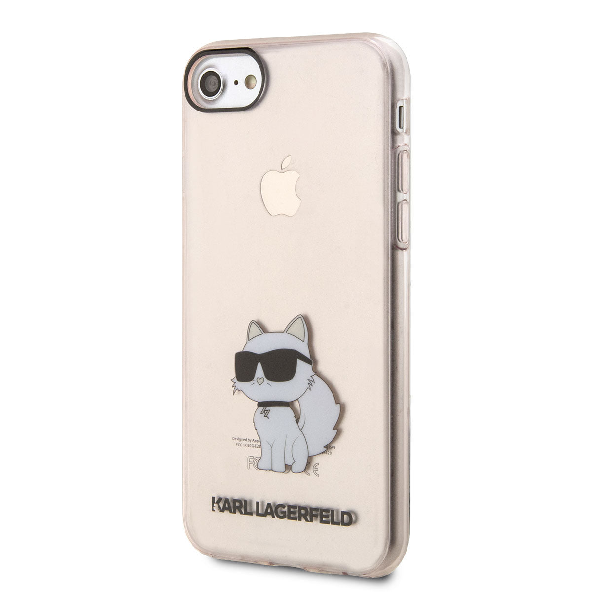 Apple iPhone 8 Case Karl Lagerfeld Transparent Choupette Design Cover Pink