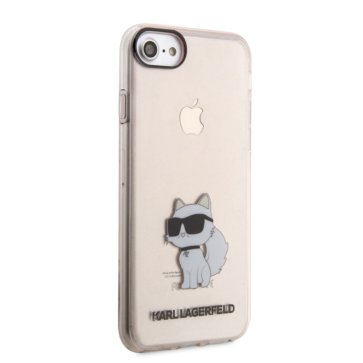 Apple iPhone 8 Case Karl Lagerfeld Transparent Choupette Design Cover Pink