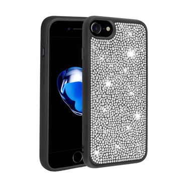 Apple iPhone 8 Case Shiny Stone Design Zore Stone Cover Blue Light