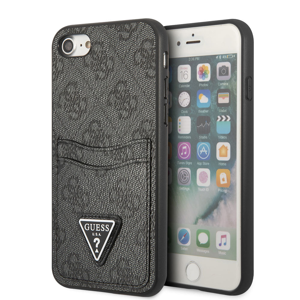 Apple iPhone SE 2022 Case GUESS Double Card Holder Cover Black