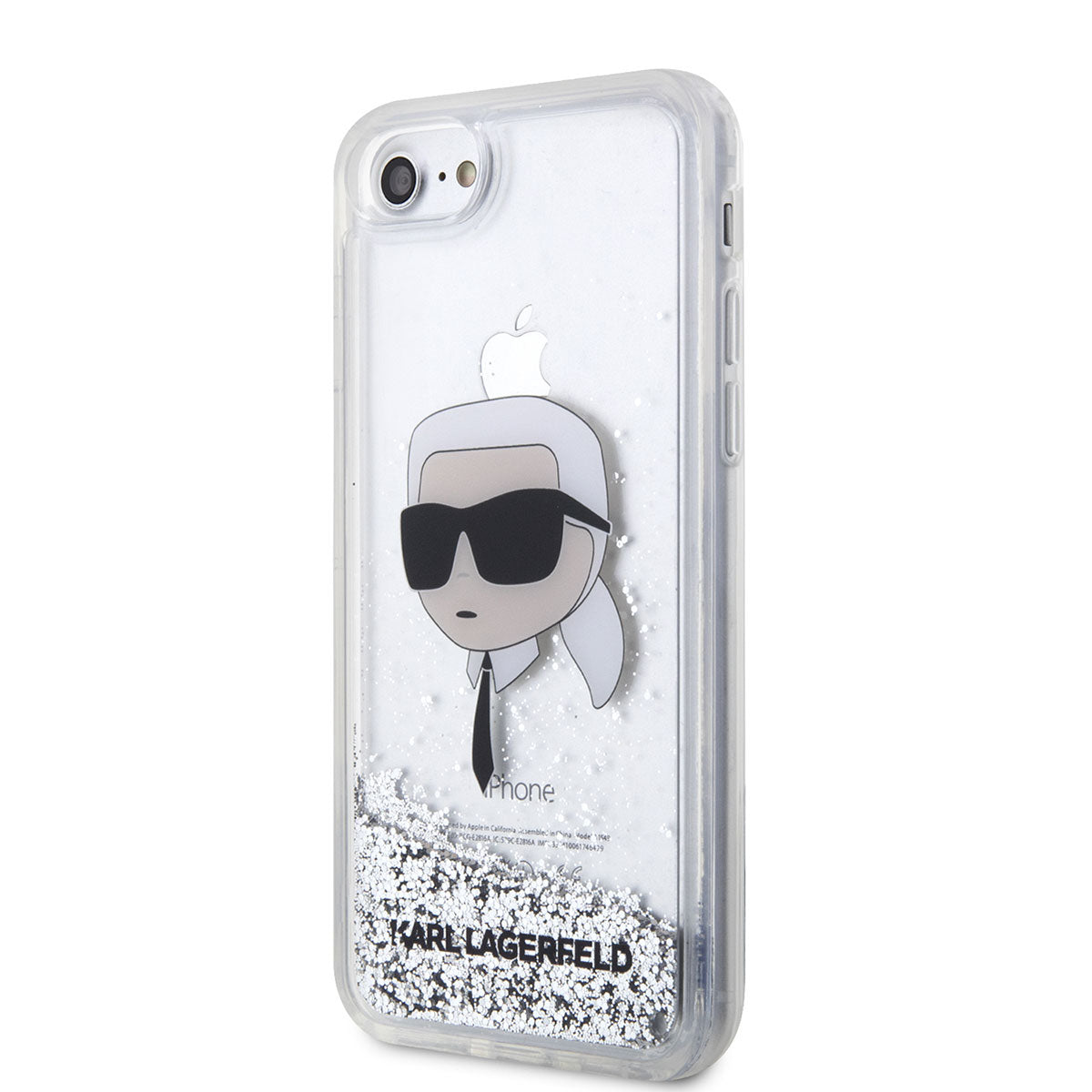 Apple iPhone SE 2022 Case Karl Lagerfeld Liquid Glitter Karl Head Design Cover Pink