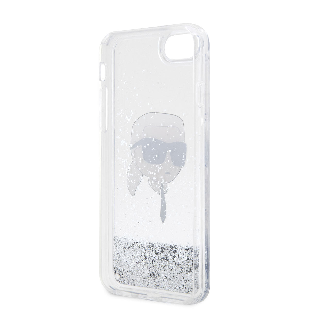 Apple iPhone SE 2022 Case Karl Lagerfeld Liquid Glitter Karl Head Design Cover Pink