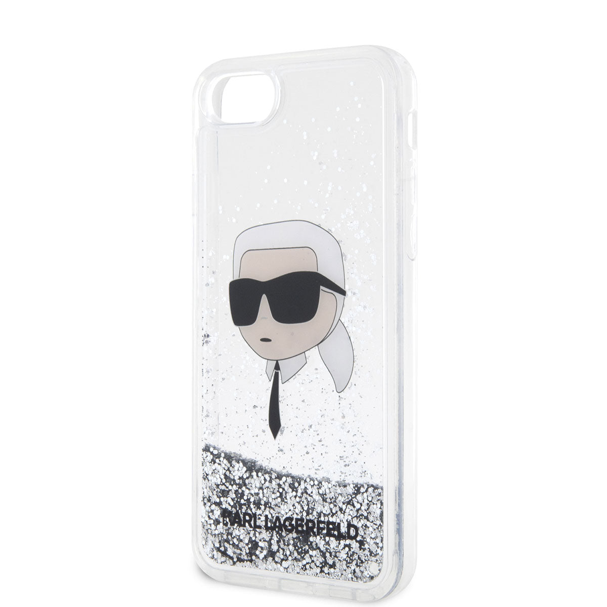 Apple iPhone SE 2022 Case Karl Lagerfeld Liquid Glitter Karl Head Design Cover Pink