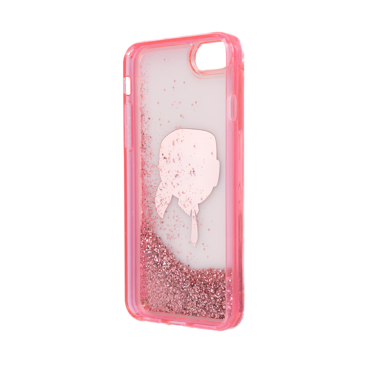 Apple iPhone SE 2022 Case Karl Lagerfeld Liquid Glitter Karl Head Design Cover Pink