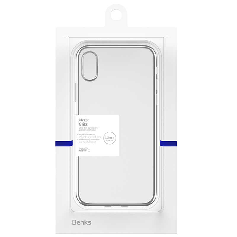 Apple iPhone X Benks Magic Glitz Ultra-Thin Transparent Protective Soft Cover Silver