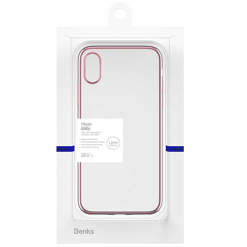Apple iPhone X Benks Magic Glitz Ultra-Thin Transparent Protective Soft Cover Rose Gold