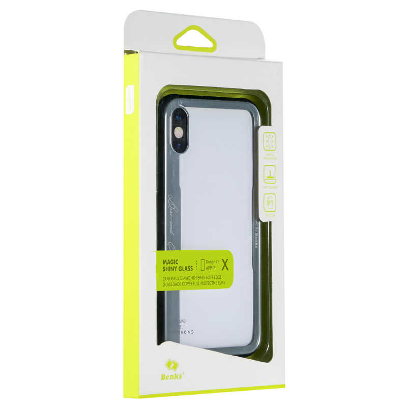 Apple iPhone X Case Benks Shiny Glass Series Silver