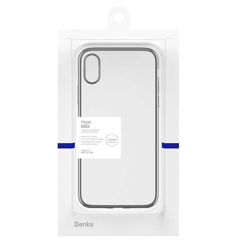 Apple iPhone XS Max 6.5 Benks Magic Glitz Ultra-Thin Transparent Protective Soft Cover Black
