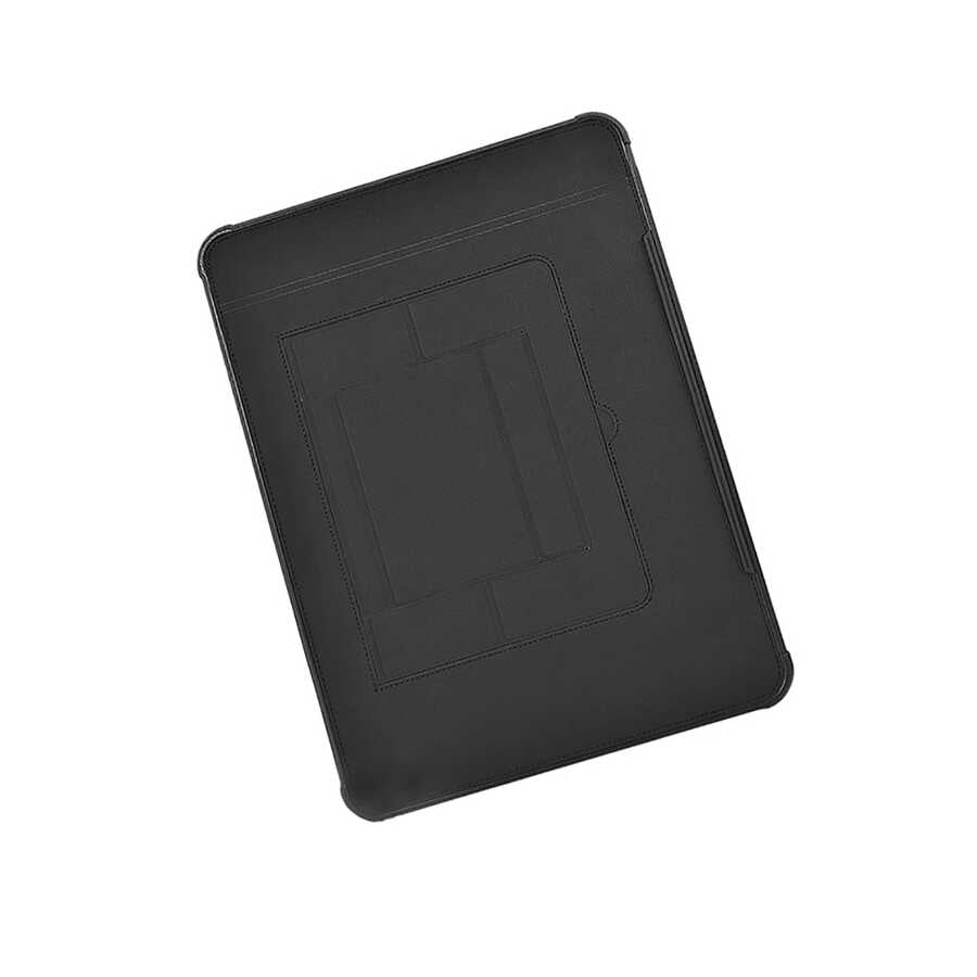 Apple Macbook Pro 16.2 2023 A2780 Wiwu Defender Stand Case Taşınabilir Standlı Magnetik PU Laptop Çantası Siyah