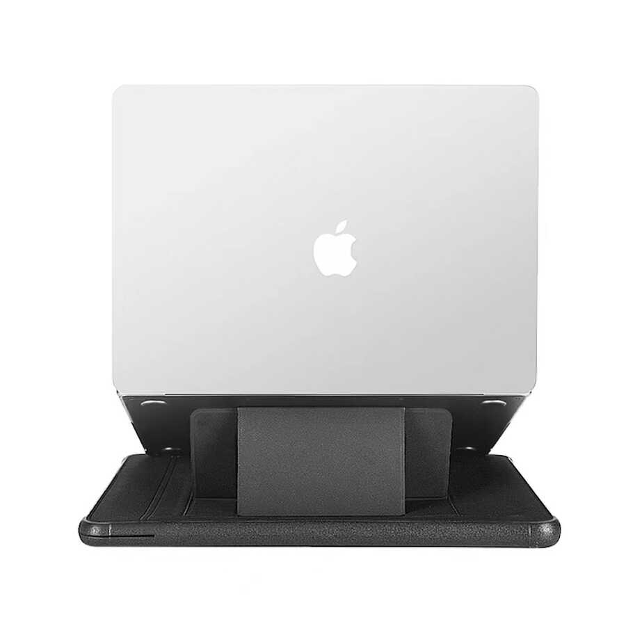 Apple Macbook Pro 16.2 2023 A2780 Wiwu Defender Stand Case Taşınabilir Standlı Magnetik PU Laptop Çantası Siyah