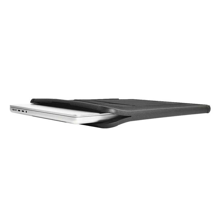 Apple Macbook Pro 16.2 2023 A2780 Wiwu Defender Stand Case Taşınabilir Standlı Magnetik PU Laptop Çantası Siyah