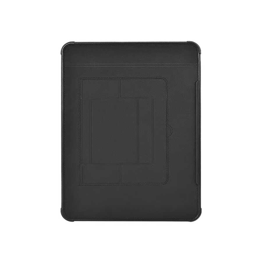 Apple Macbook Pro 16.2 2023 A2780 Wiwu Defender Stand Case Taşınabilir Standlı Magnetik PU Laptop Çantası Siyah