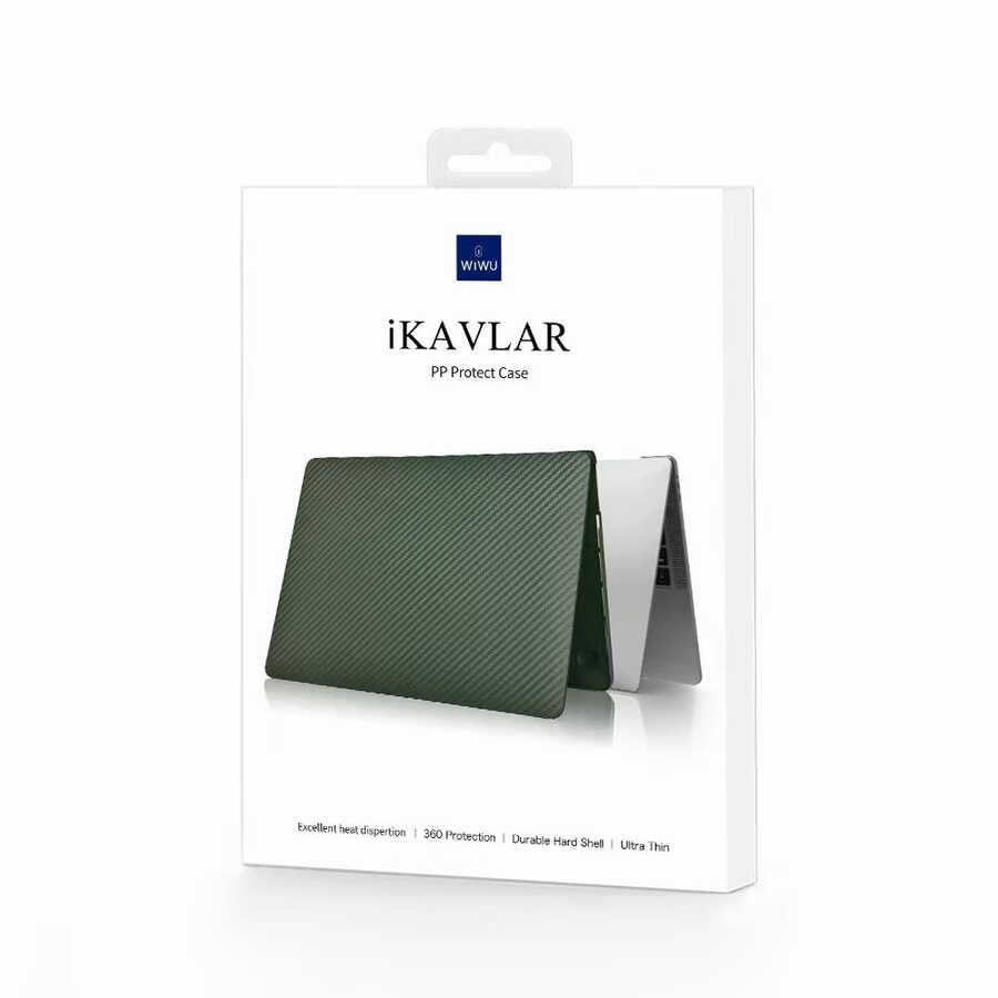 Apple Macbook Pro 16.2 2023 A2780 Wiwu MacBook iKavlar Shield Kapak Koyu Yeşil