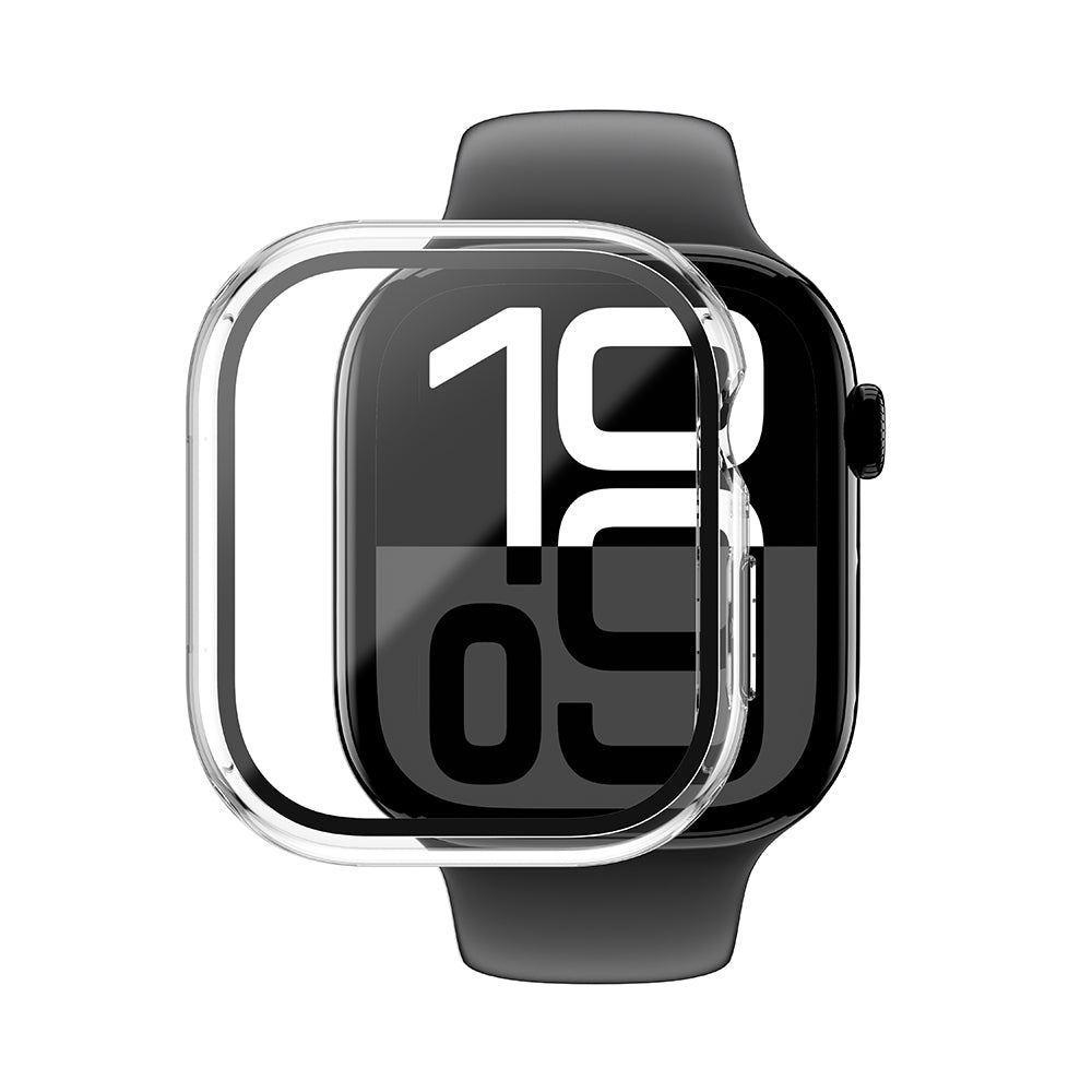 Apple Watch 10 42mm Amazingthing Radix Minimal FullGuard Hard PC Case and Screen Protector Transparent
