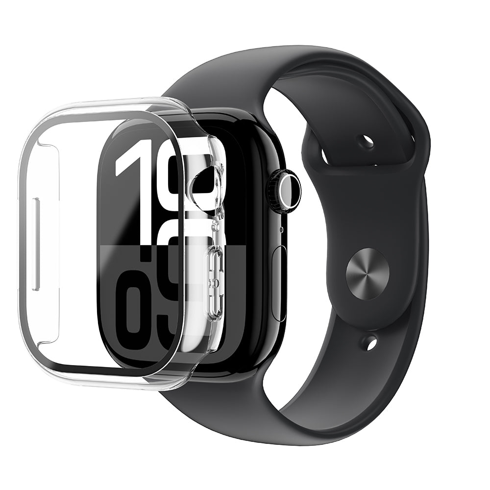 Apple Watch 10 42mm Amazingthing Radix Minimal FullGuard Hard PC Case and Screen Protector Transparent