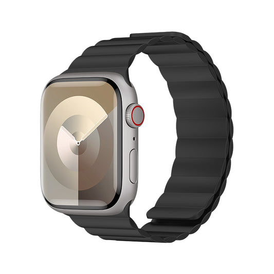 Apple Watch 10 42mm Benks Magnetik Tak Çıkar Silikon Strap Kayış Siyah