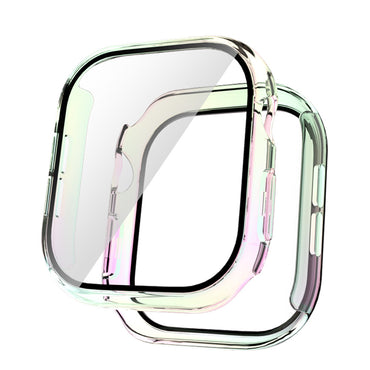 Apple Watch 10 42mm Sert PC Kasa Electroplatink Çerçeveli Ekran Koruyucu Zore Watch Gard 36 Gümüş