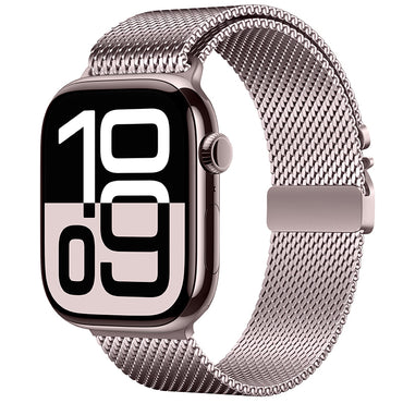 Apple Watch 10 42mm Zore KRD-121 Metal Hasır Kordon Siyah