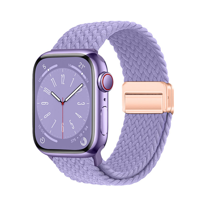 Apple Watch 10 42mm Zore KRD-134 Braided Mesh Strap Dark Purple