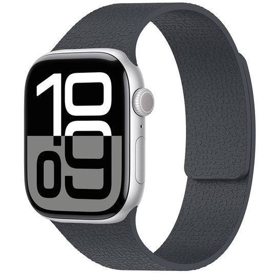 Apple Watch 10 42mm Zore KRD-136 Kabartma Desenli Silikon Kordon Gri