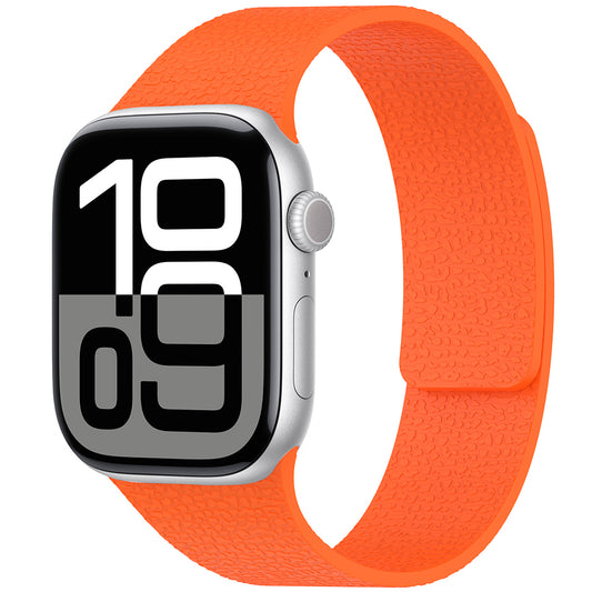 Apple Watch 10 42mm Zore KRD-136 Kabartma Desenli Silikon Kordon Turuncu