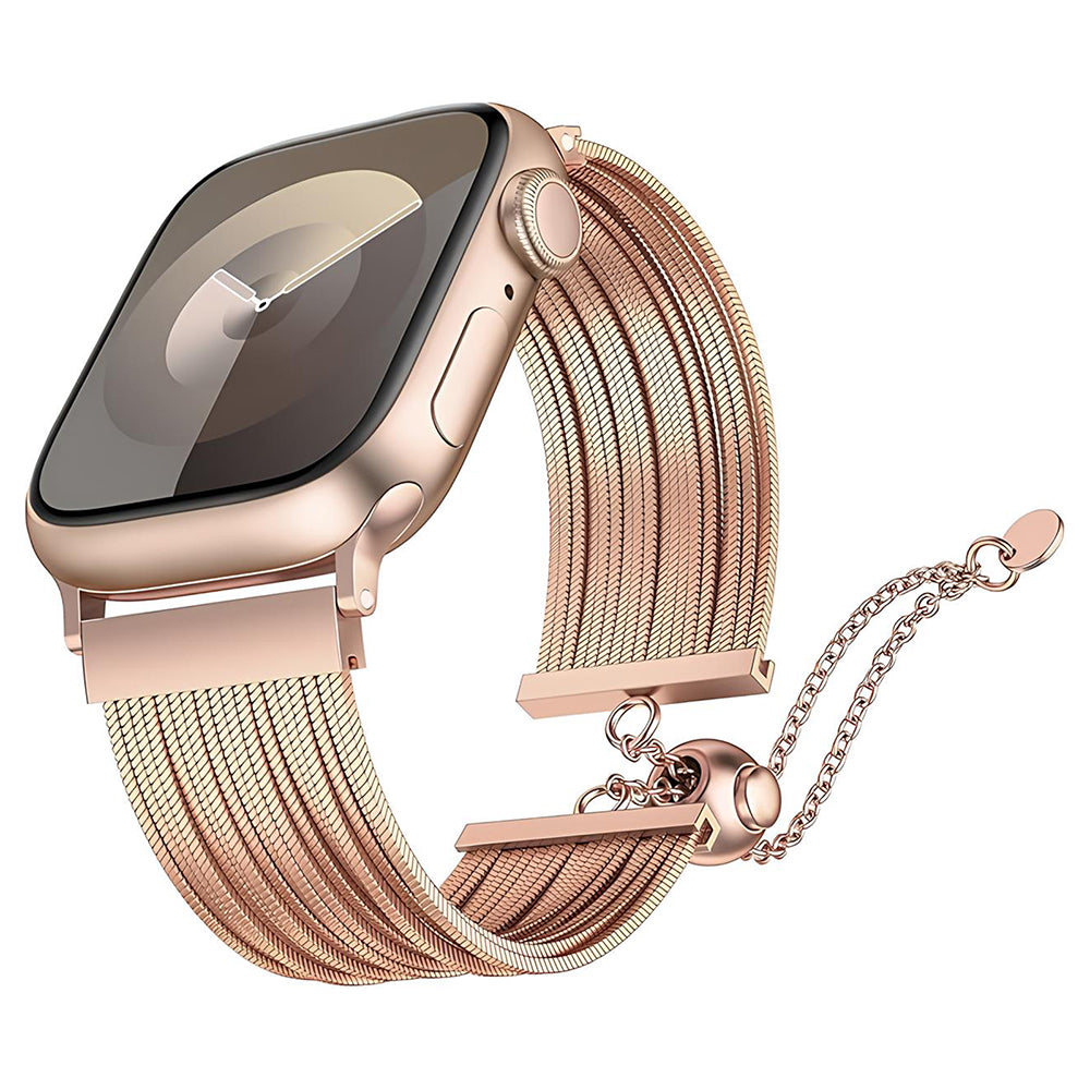 Apple Watch 10 42mm Zore KRD-137 Metal Hasır Kordon Gümüş