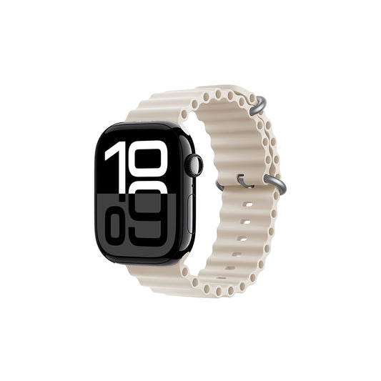 Apple Watch 10 42mm Zore KRD-75 Silikon Kordon Krem