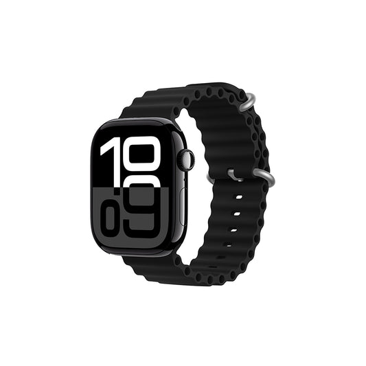 Apple Watch 10 42mm Zore KRD-75 Silikon Kordon Siyah