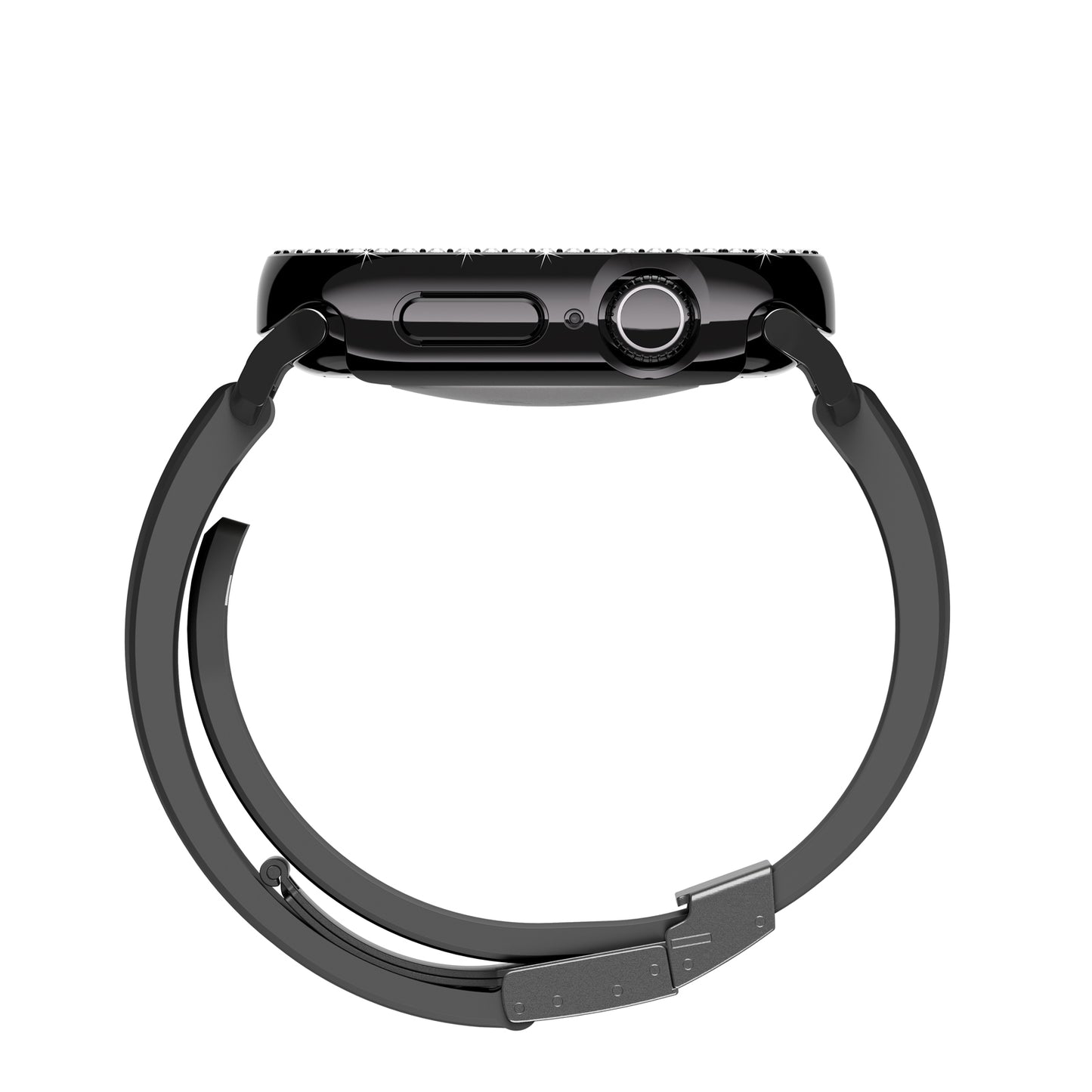 Apple Watch 10 46mm Amazingthing Gleam Fit FullGuard Stone Hard PC Case and Screen Protector Starlight