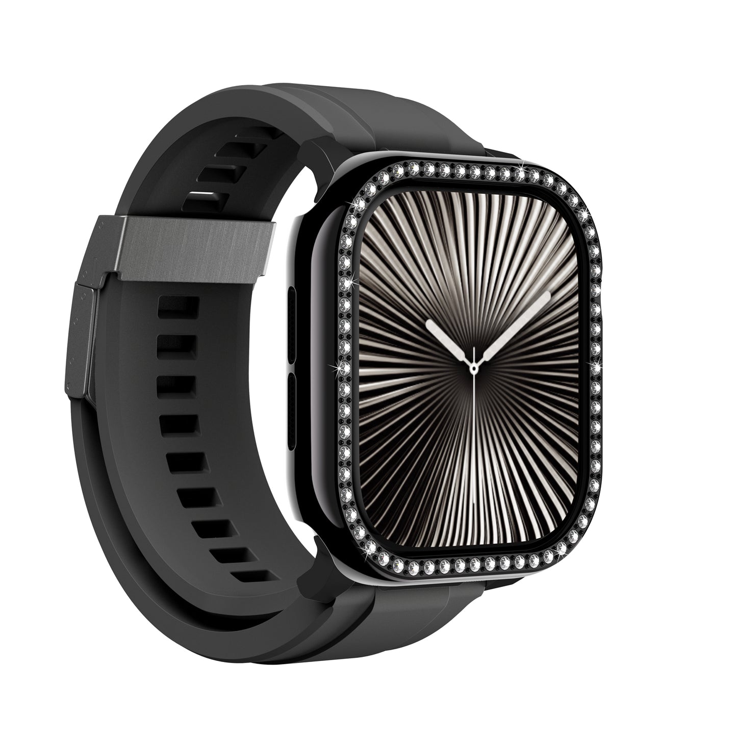Apple Watch 10 46mm Amazingthing Gleam Fit FullGuard Stone Hard PC Case and Screen Protector Starlight