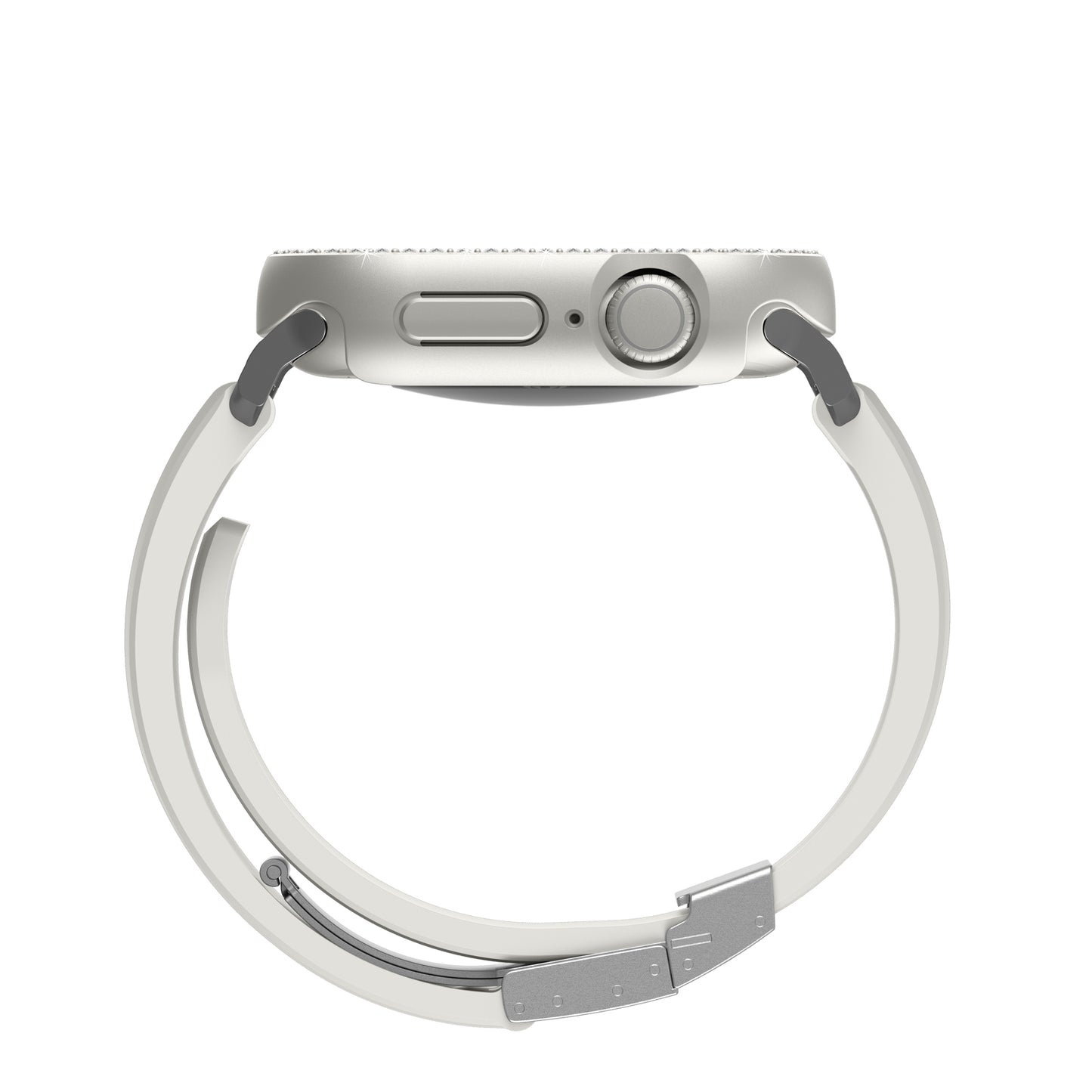 Apple Watch 10 46mm Amazingthing Gleam Fit FullGuard Stone Hard PC Case and Screen Protector Starlight