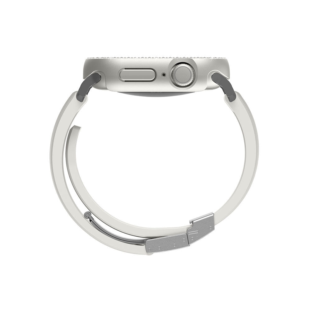 Apple Watch 10 46mm Amazingthing Gleam Fit FullGuard Stone Hard PC Case and Screen Protector Transparent