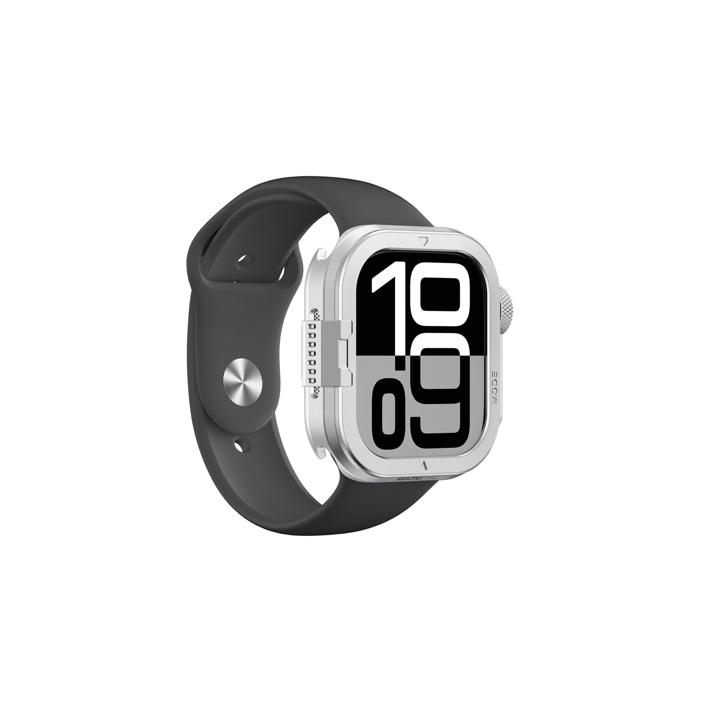 Apple Watch 10 46mm Amazingthing Premium Armor Fit FullGuard Metal Case and Screen Protector Gray