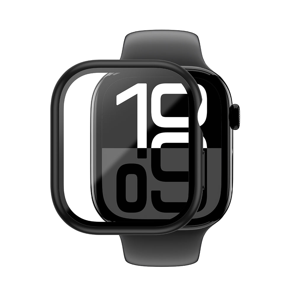 Apple Watch 10 46mm Amazingthing Radix Minimal FullGuard Hard PC Case and Screen Protector Transparent