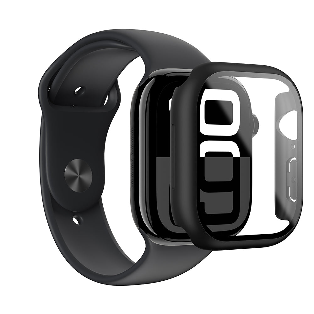 Apple Watch 10 46mm Amazingthing Radix Minimal FullGuard Hard PC Case and Screen Protector Transparent