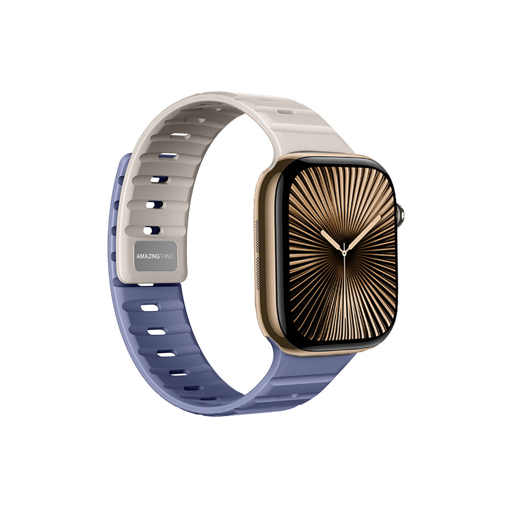 Apple Watch 10 46mm Amazingthing SilqLock Silikon Kordon Strap Kayış Siyah