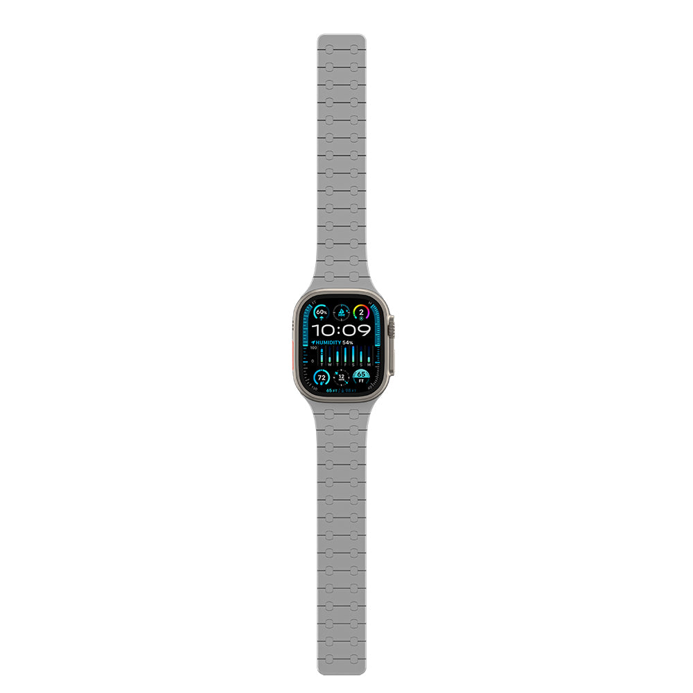 Apple Watch 10 46mm Amazingthing Smoothie Sport Magnetic Silicone Strap Gray-Blue
