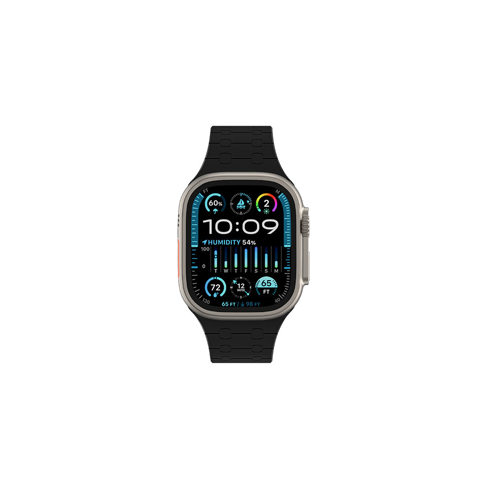 Apple Watch 10 46mm Amazingthing Smoothie Sport Magnetic Silicone Strap Black-Purple