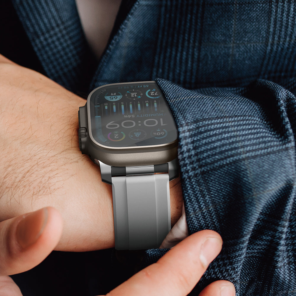 Apple Watch 10 46mm Amazingthing Titan Chrono Silikon Kordon Lacivert