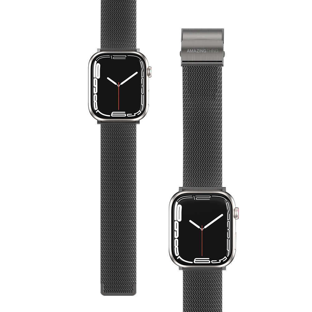 Apple Watch 10 46mm Amazingthing Titan Metal Mesh Band Silver