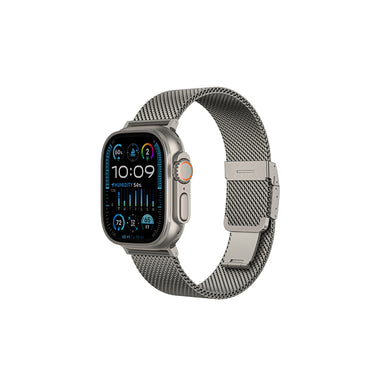 Apple Watch 10 46mm Amazingthing Titan Premium Metal Hasır Kordon Siyah